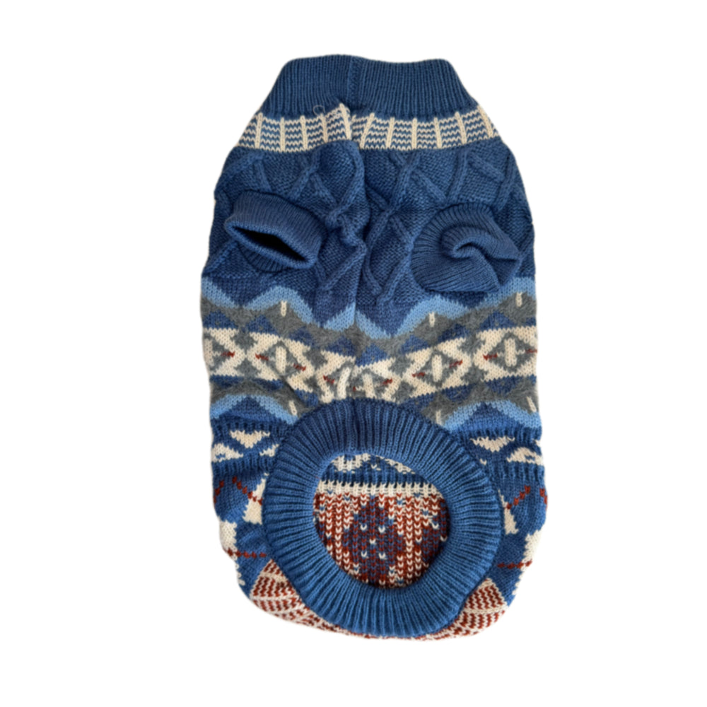 Jersey Mawis - Estampado Azul con Rombos