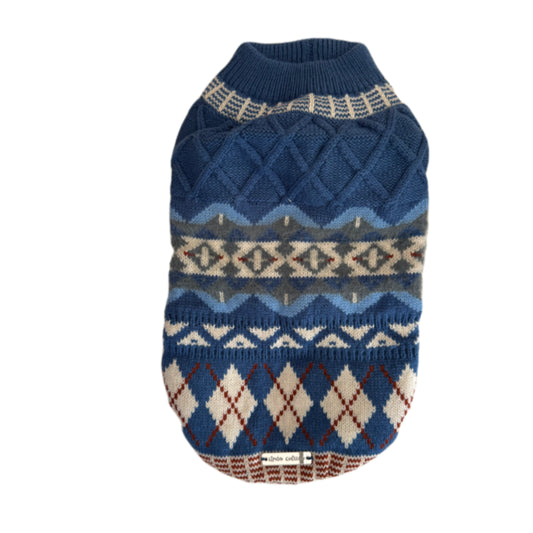 Jersey Mawis - Estampado Azul con Rombos