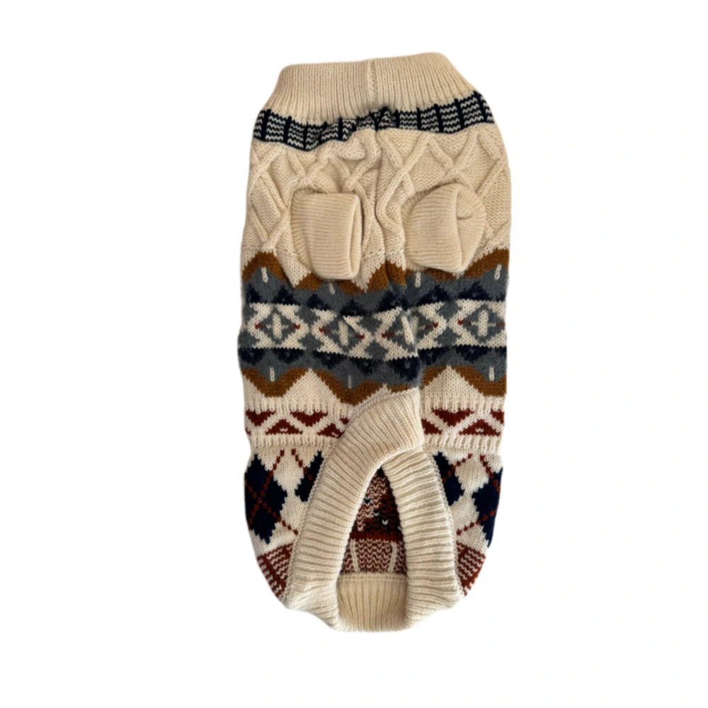 Jersey Mawis - Estampado Beige con Rombos